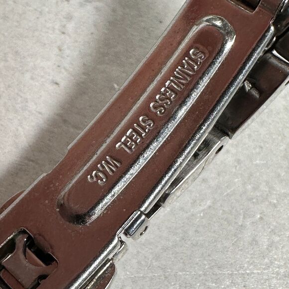 Timex Watch Women 25mm Round Pave Bezel Black Dial Silver Tone 6.25" New Battery - Picture 9 of 11